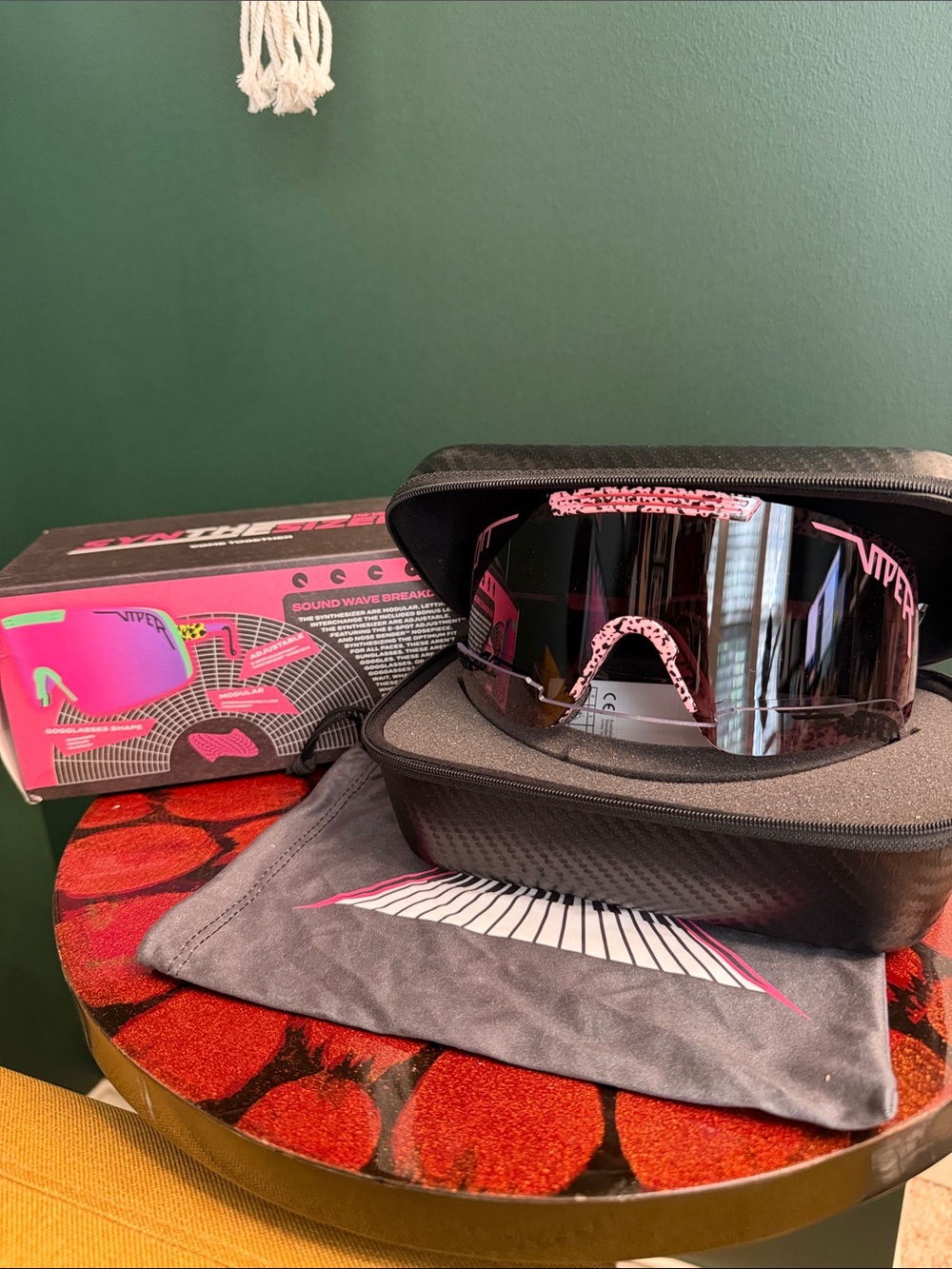 Pit Viper Synthesizer Shield Sunglasses with Pink Accents